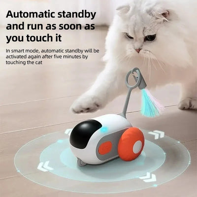 Turbo Tailcat Toy for Cats – Interactive Smart Remote Control & Self-Driving Chase Toy with Feather Accessories