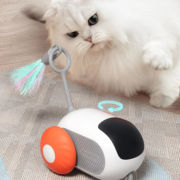 Turbo Tailcat Toy for Cats – Interactive Smart Remote Control & Self-Driving Chase Toy with Feather Accessories