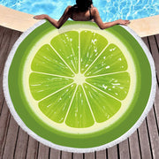 Round Beach Towel - Quick-Dry, Absorbent Polyester-Cotton Sea Blanket with Digital Print, Yoga Mat, Picnic Blanket