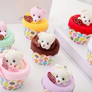 Creative Cake-Shaped Face Towels with Lovely Bear Toy – Perfect Gift for Any Occasion