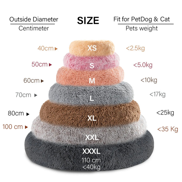 Breathable Donut Shaped Pet Bed – Cozy Round Cushion for Cats and Dogs