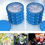 Portable Silicone Ice Cube Maker Bucket with Lid – Space-Saving Ice Mold Tray for Whiskey, Wine & Drinks