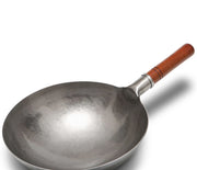 Traditional Iron Wok with Glass Lid Non-Stick for Gas Cooker