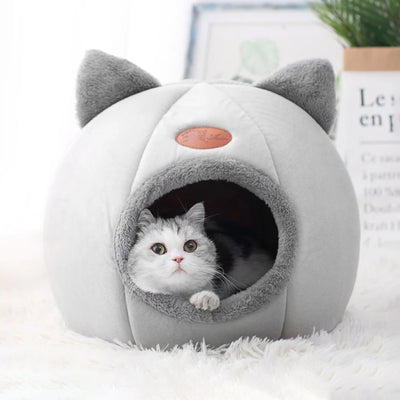 Breathable Removable Cat Bed - Winter Warm Cat House with Non-Slip Bottom