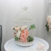 Modern Iron Wrought Metal Birdcage - White Hanging Flowerpot for Succulent Plants