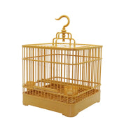 Bamboo Yellow Bird Cage for Small Pet Birds - Parrot House and Nest