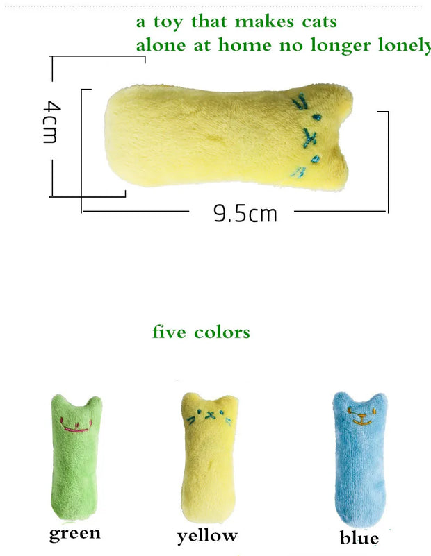 Interactive Teeth Grinding Catnip Toy – Plush Chew Toy for Cats and Kittens