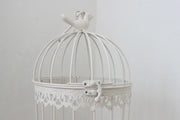 Modern Iron Wrought Metal Birdcage - White Hanging Flowerpot for Succulent Plants