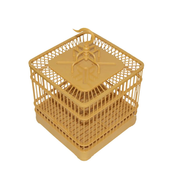 Bamboo Yellow Bird Cage for Small Pet Birds - Parrot House and Nest