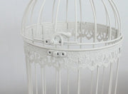 Modern Iron Wrought Metal Birdcage - White Hanging Flowerpot for Succulent Plants