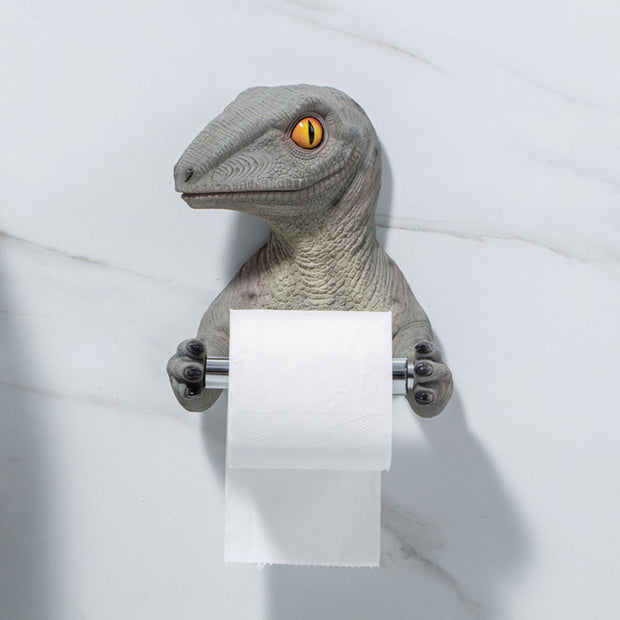 Dinosaur Toilet Paper Holder - Wall Mounted Resin Bathroom Storage