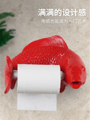 Gold Carp Roll Paper Rack - Synthetic Resin Paper Holder for Toilet, Bathroom & Kitchen