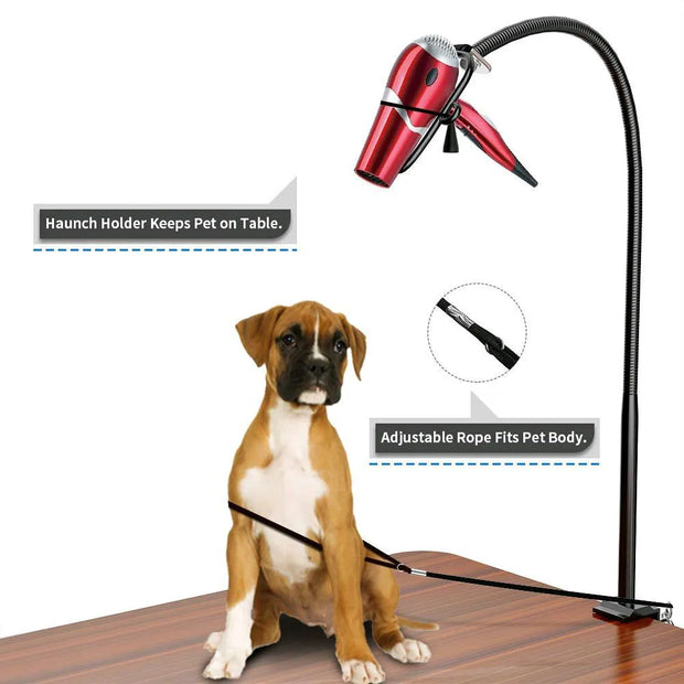 Adjustable Pet Grooming Bracket Stand – Stainless Steel Support Arm for Drying and Grooming Cats & Dogs