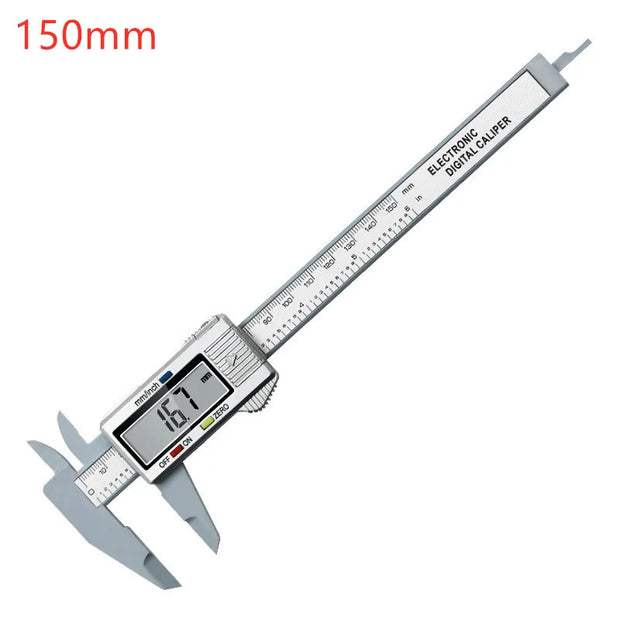 Digital Vernier Caliper - 0-150mm Plastic Measuring Tool with LCD Display