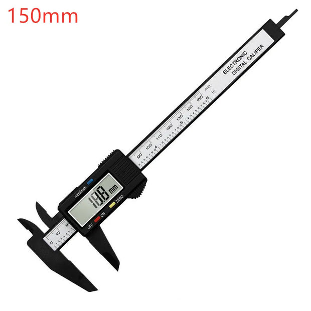 Digital Vernier Caliper - 0-150mm Plastic Measuring Tool with LCD Display