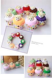 Creative Cake-Shaped Face Towels with Lovely Bear Toy – Perfect Gift for Any Occasion