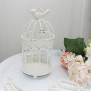 Modern Iron Wrought Metal Birdcage - White Hanging Flowerpot for Succulent Plants