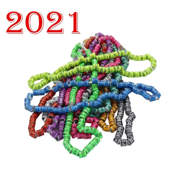 Bird Clip Rings - 100 Pcs Plastic Foot Rings for Small Birds, Multiple Sizes and Colors