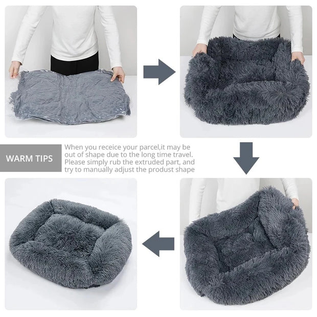 Comfortable Plush Dog Bed - Breathable, Soft & Portable Pet Sofa (XS/S/M/L)