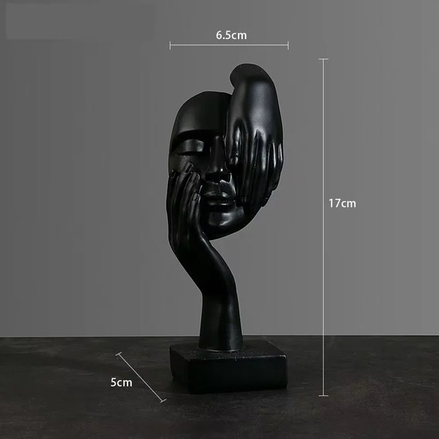 Resin Abstract Mask Statue – European Miniature Figurine for Home, Office, Study, Desk Decor Gift