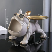 BulldogFigurine Dog Statue Storage Box – Resin Animal Ornament, Home Decor, Puppy Sculpture