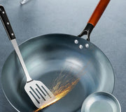 Pre-Seasoned Cast Iron Wok Pan – Non-Coating, Durable Frying Pan for Gas & Induction Stoves