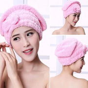 NoEnName Coral Fleece Shower Cap – Quick-Dry Hair Hat, Eco-Friendly, Plush Material