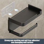 Wall Mounted Toilet Paper Holder Rustproof Thickened Plastic Storage Rack For Bathroom Kitchen Toilet Paper Roll Holder