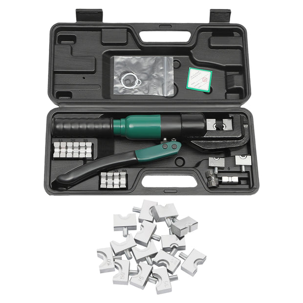 Manual Hydraulic Crimping Tool - 6 Ton with 8 Dies & Carry Case