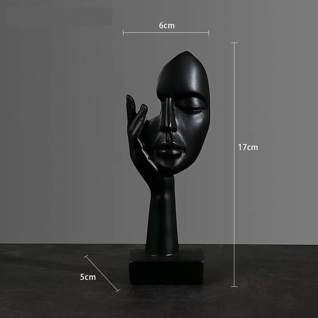 Resin Abstract Mask Statue – European Miniature Figurine for Home, Office, Study, Desk Decor Gift