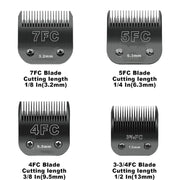 Dog Grooming Clipper Blade Set (4 Pack) - Compatible with Andis, Oster, Wahl KM Series