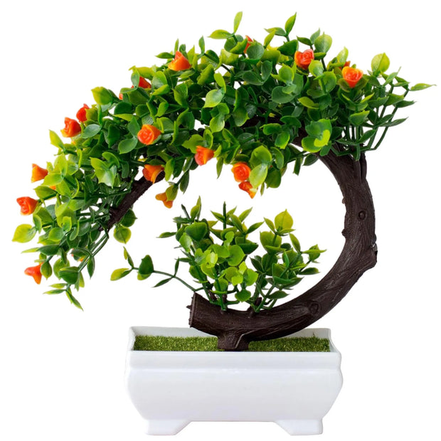 Artificial Bonsai Tree Potted Plants – Simulated Fake Flowers for Table Decor, Room Ornaments