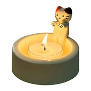 Cartoon Cat Candle Holder – Cute Resin Tea Light Holder for Home, Office, and Desktop Decor – Warm Paws Design