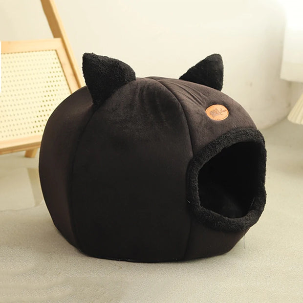 Breathable Removable Cat Bed - Winter Warm Cat House with Non-Slip Bottom