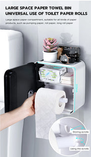 Multifunction Toilet Paper Box with Smart Aromatherapy - Wall Mount Storage Rack, Waterproof Paper Holder