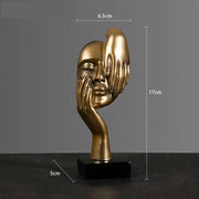 Resin Abstract Mask Statue – European Miniature Figurine for Home, Office, Study, Desk Decor Gift