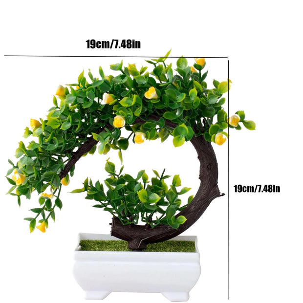 Artificial Bonsai Tree Potted Plants – Simulated Fake Flowers for Table Decor, Room Ornaments