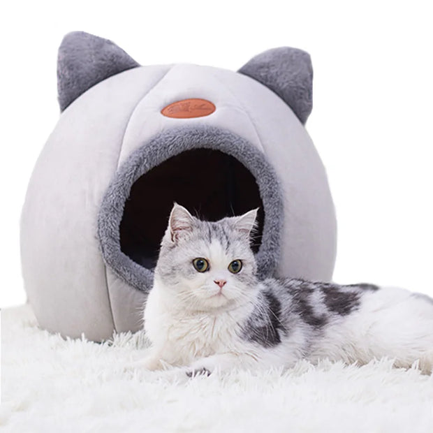 Breathable Removable Cat Bed - Winter Warm Cat House with Non-Slip Bottom