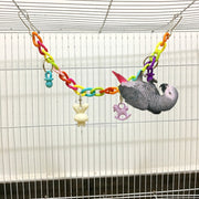 Colorful Acrylic Bird Swing Toy – Chewing &amp; Training Play for Parrots and Cockatiels