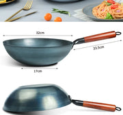 Pre-Seasoned Cast Iron Wok Pan – Non-Coating, Durable Frying Pan for Gas & Induction Stoves