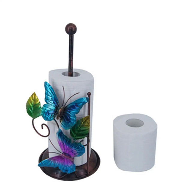 Title: Metal Toilet Paper Holder Stand - Decorative Butterfly Design