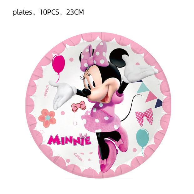 Minnie Mouse Birthday Party Supplies – Disposable Tableware, Balloons, Cups, Plates, Tablecloth, Baby Shower Decorations