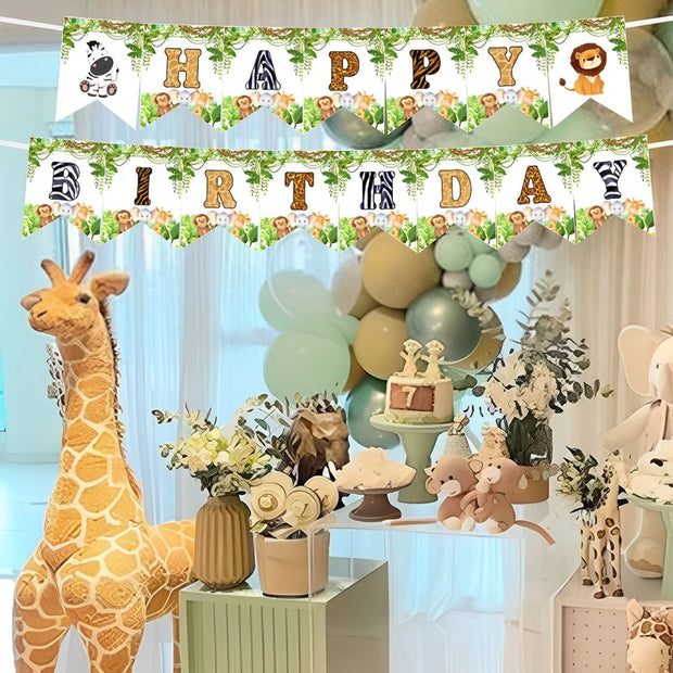 Jungle Animals Honeycomb Decorations – Safari Themed Party Supplies for Birthday, Baby Shower, Wild One, Kids & Gender Reveal