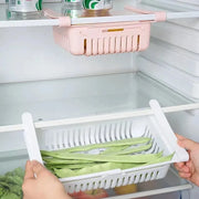 Expandable Fridge Organizer Drawer - Flexible Storage Basket for Refrigerator & Freezer | Durable, Space-Saving Design