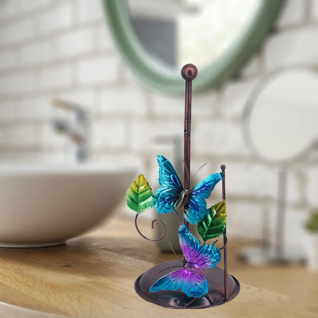 Title: Metal Toilet Paper Holder Stand - Decorative Butterfly Design