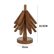 4PCS Wooden Heat-Resistant Tree Design Trivets – Walnut Wood Table Mats, Coasters, and Pot Holders – Eco-Friendly & Decorative