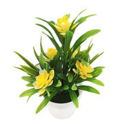 Artificial Lotus Flower Potted Plant – Simulated Plastic Bonsai Decoration for Home, Party, Office & DIY Decor (11x18cm)