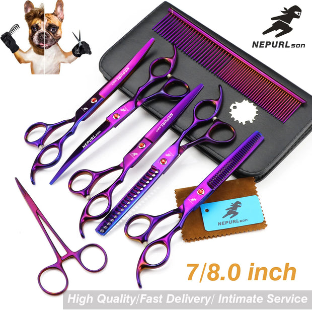 NEPURLSON 7.0-Inch Stainless Steel Dog Grooming Scissors – Professional Pet Grooming Shears for Dogs