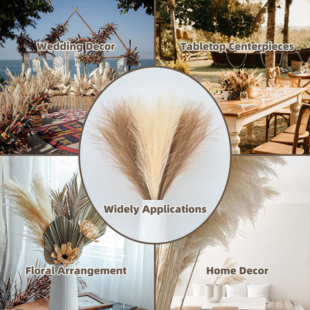 10PCS 55CM Fluffy Pampas Grass – Boho Wedding, Party & Home Decor Artificial Flowers