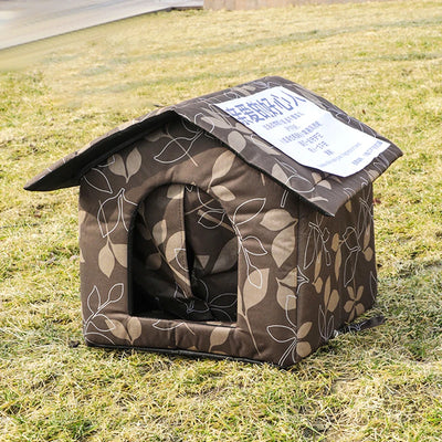 Outdoor Waterproof Cat House – Foldable Oxford Fabric Shelter for Stray Cats & Small Dogs